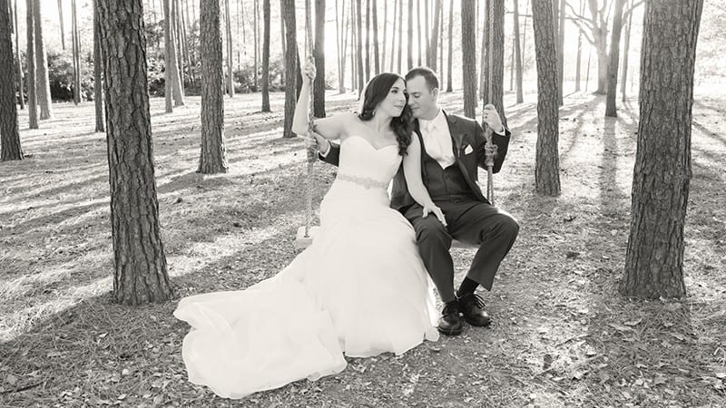 Bride and groom at The Springs Woodlands