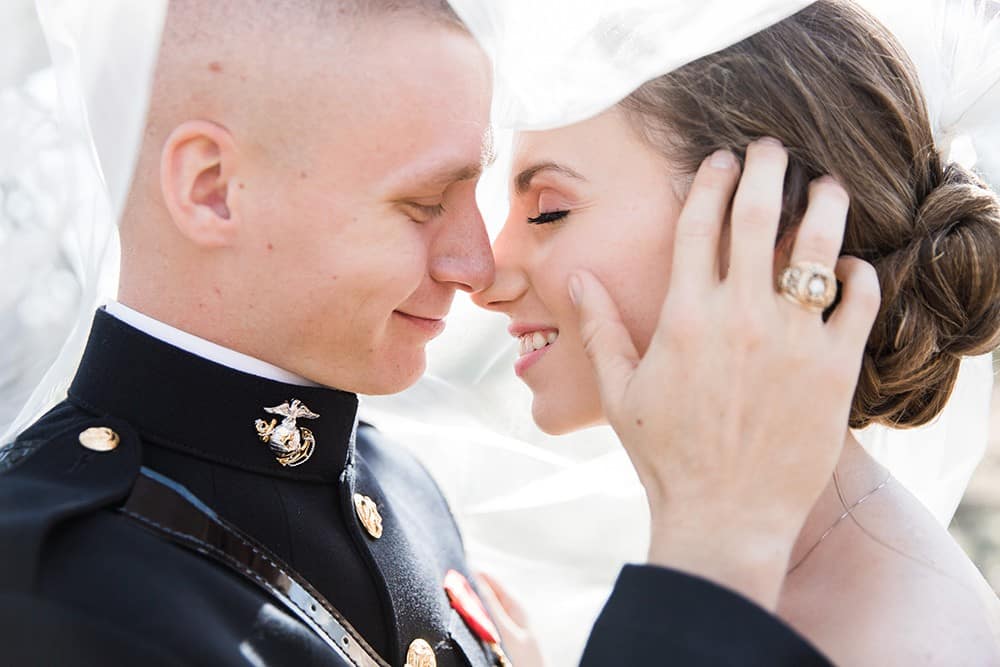 Military wedding at the barn at swallows eve texas